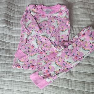 Hanna Andersson Pink and White Pajama Sets with Unicorn Print